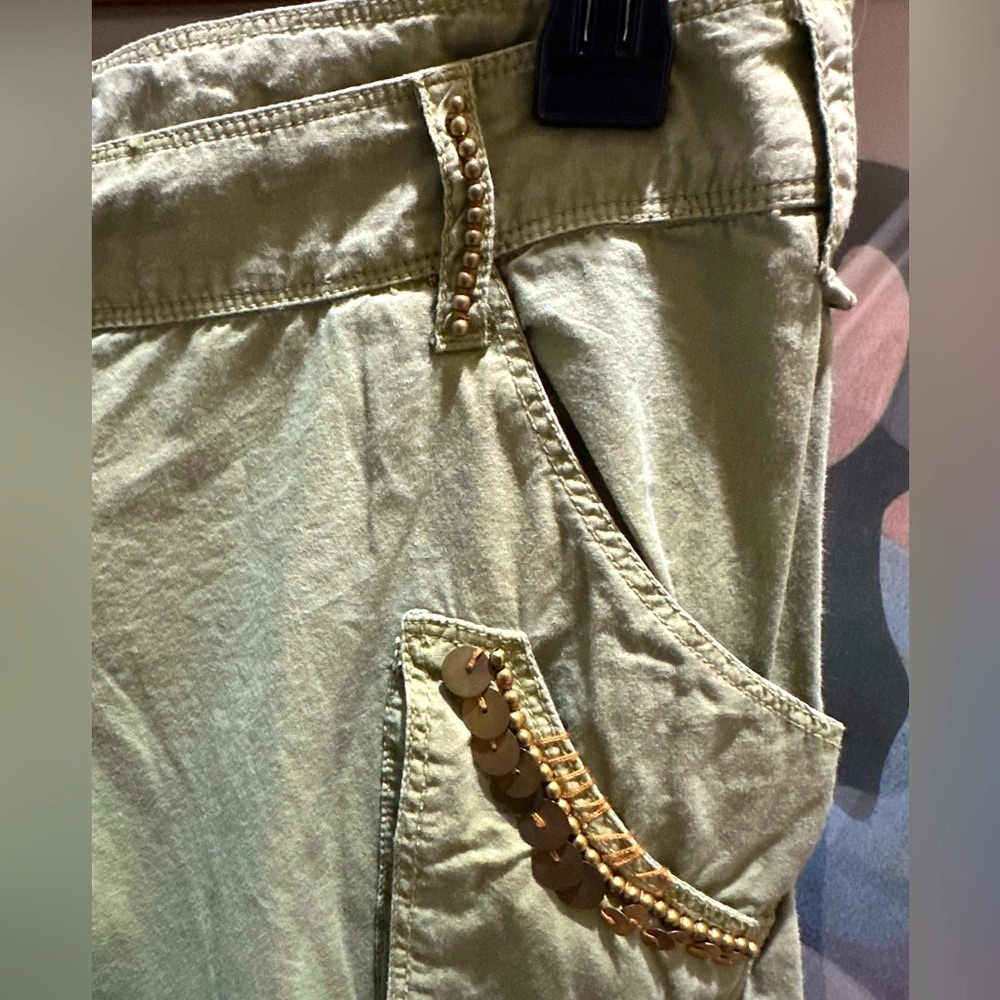 Y2K Girly Pop Sharagano Wide Leg Low Rise Cargo Pant - Picture 8 of 11